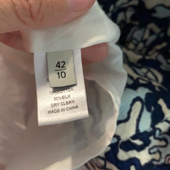 ELLE SASSON Flounder Cotton Blue Abstract Dress - Picture 11 of 12